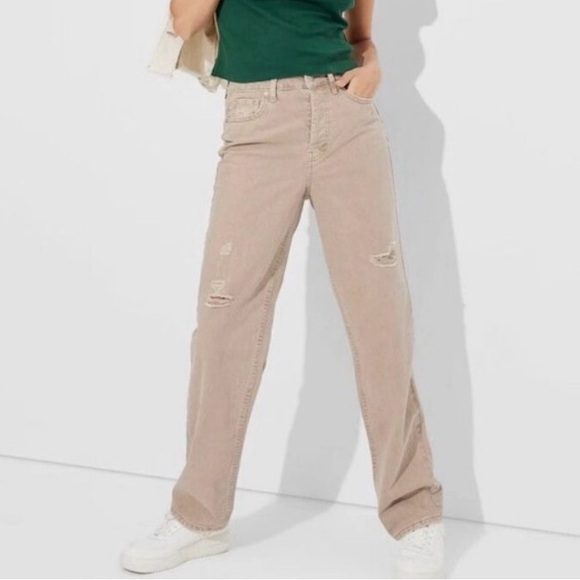 wild fable Denim - Wild Fable NWT Highest Rise Straight Distressed Tan Jeans Size 14